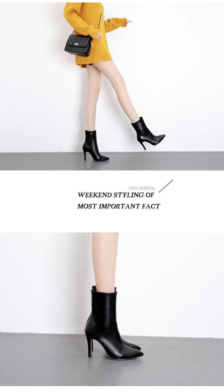 autumn and winter women s pointed toe mid-tube stiletto boots nihaostyles wholesale clothing NSSO81995