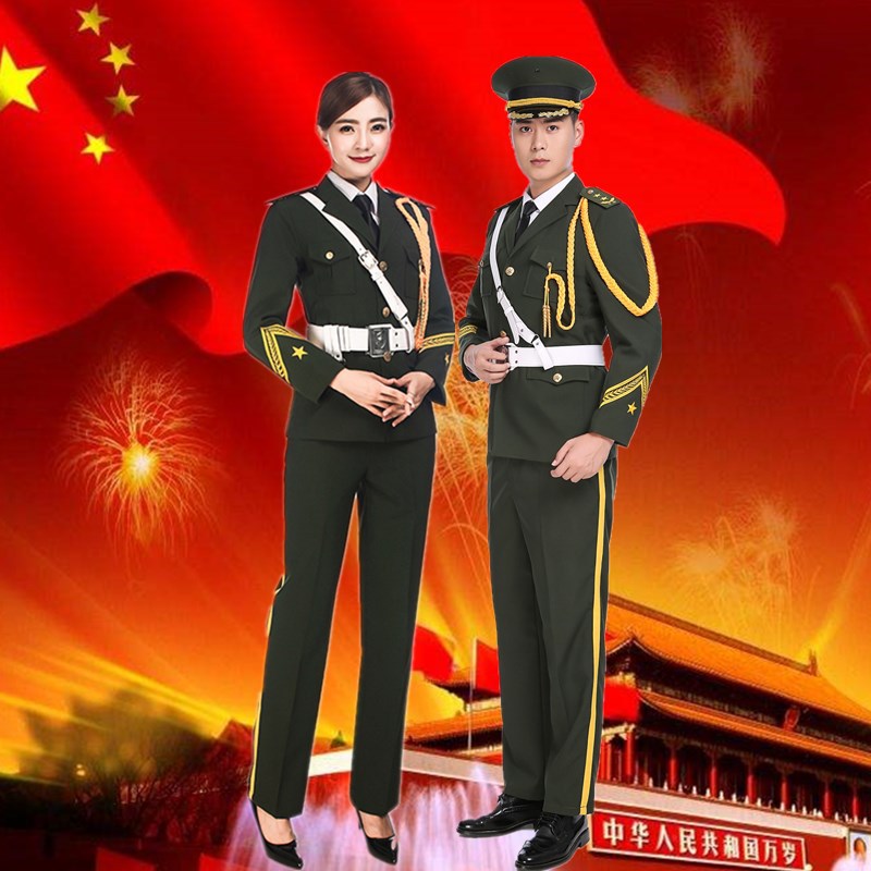 新款军装礼服仪仗队升旗手军乐队服装演出服军鼓海军制服套装男女