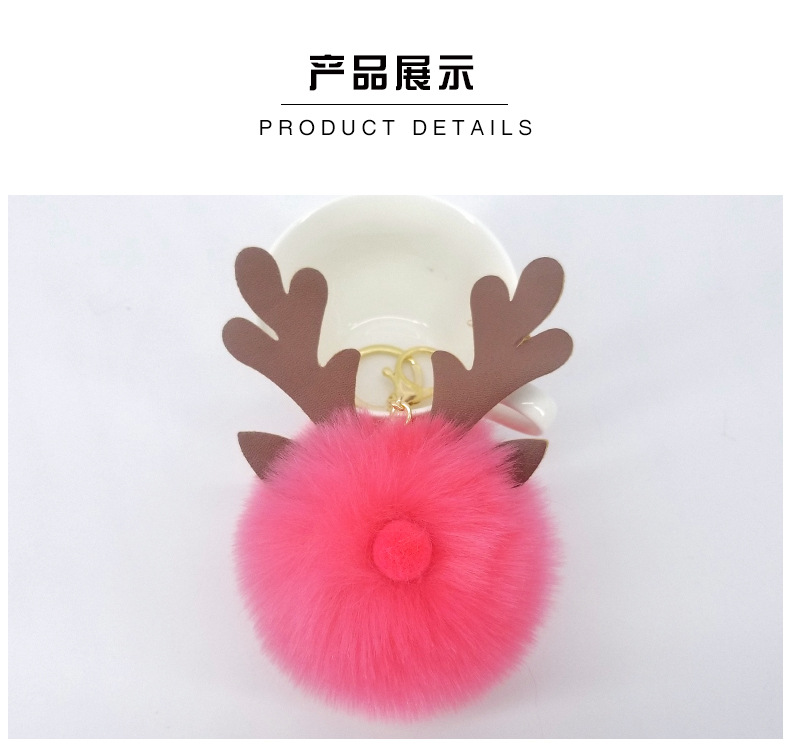 Cute Rabbit Fur Christmas Elk Keychain Pendant Bag Pendant Christmas Gifts display picture 5