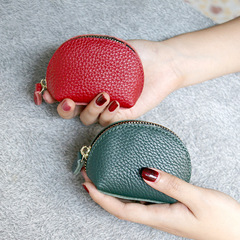 2024 New Arrival Simple Retro Mini Coin Purse: Small Cowhide Wallet for Women, Trendy Genuine Leather "Dumpling"-Style Zipper Coin Case