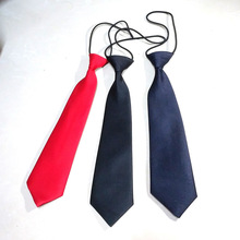 批發28cm圓皮筋單色兒童領帶 小孩學生純色小領帶 短領帶男童