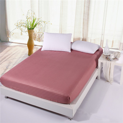 全棉緞條純色單品床笠素色床笠床墊套純棉床笠保護套0.9/1.35/2.0