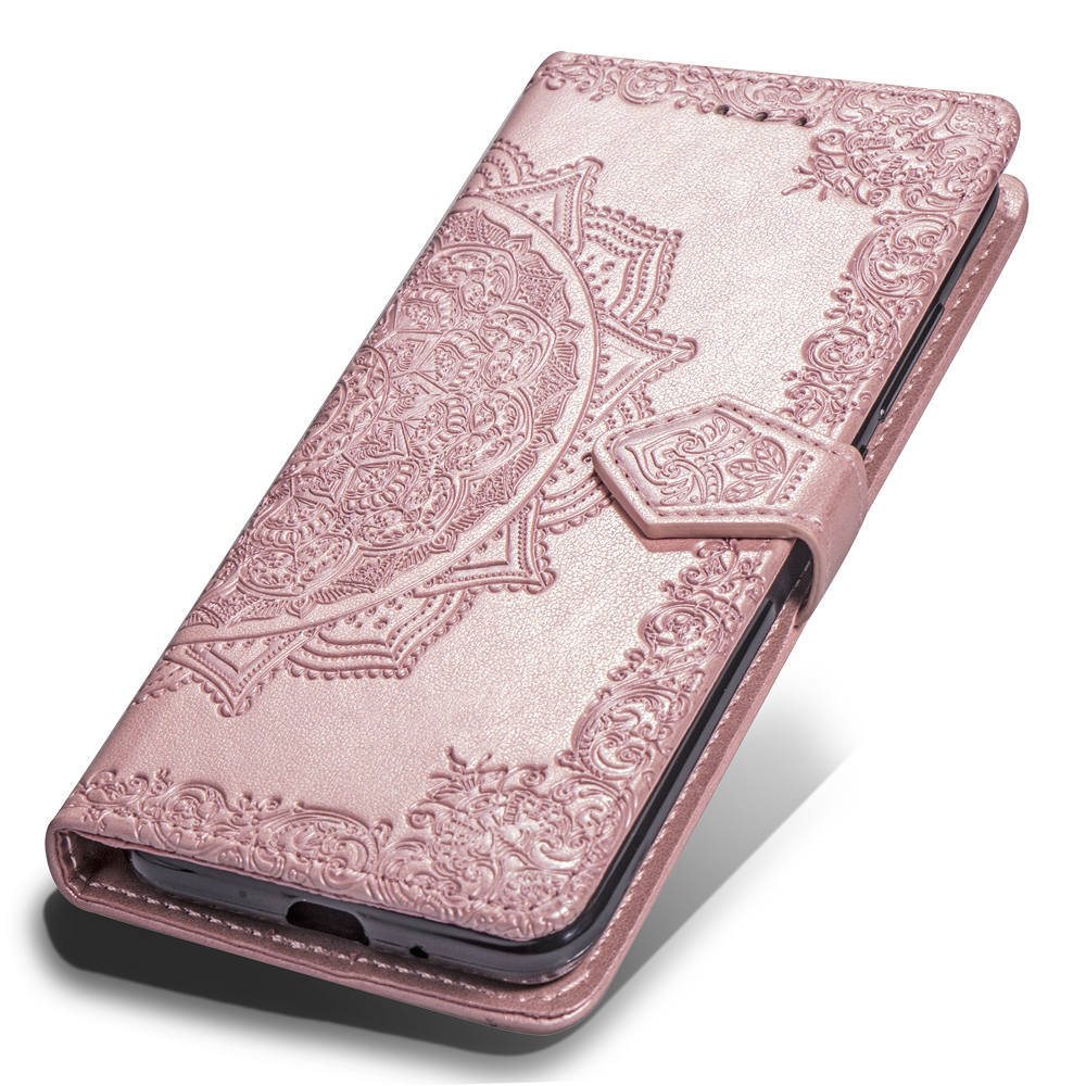 Mandala Embossed Leather Wallet Phone Case For Iphone 16_voghion.com