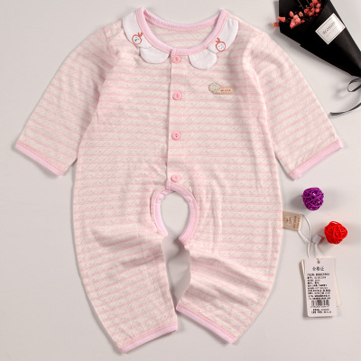 童装新款婴儿连体衣夏季薄款竹纤维新生儿衣服爬爬服长袖宝宝哈衣