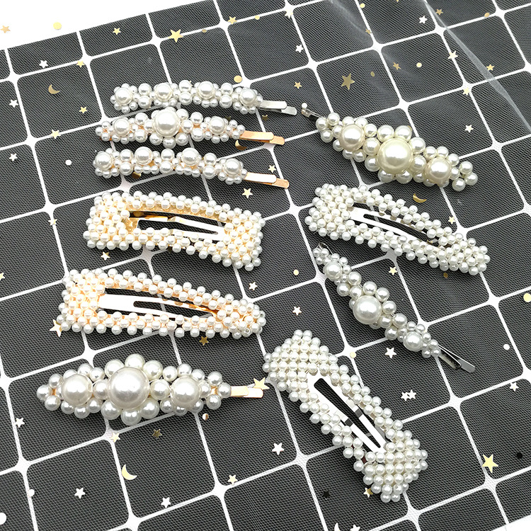 Retro French Hairpin Romantic Pearl Duckbill Clip Pearl Girl Side Clip Headdress Wholesale Nihaojewelry display picture 6