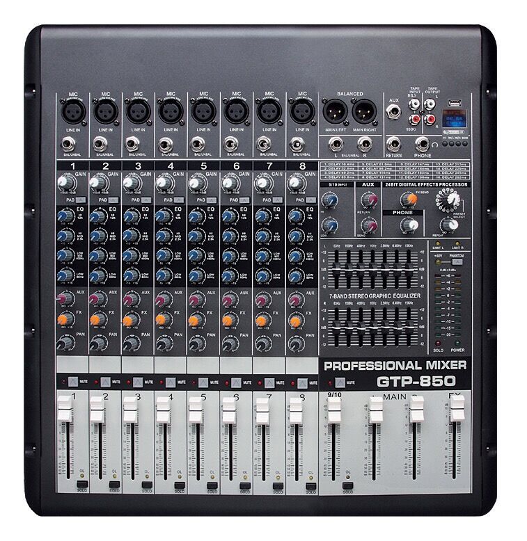 供应CDBO GTP-850带功放调音台  带效果均衡调音台  USB调音台