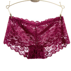 Full-lace, sheer, sexy panties for women—cutout design, seamless construction, minimalistic style, low-rise, hip-enhancing, and boxer-style briefs.