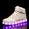 成人发光鞋高帮LED灯USB充电韩版夜光鞋底带灯儿童七彩灯光鞋批发