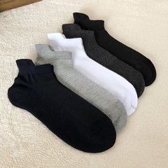 春秋新款 素色棉線個性小後跟網眼男船襪 立體耳朵休閒透氣棉襪男