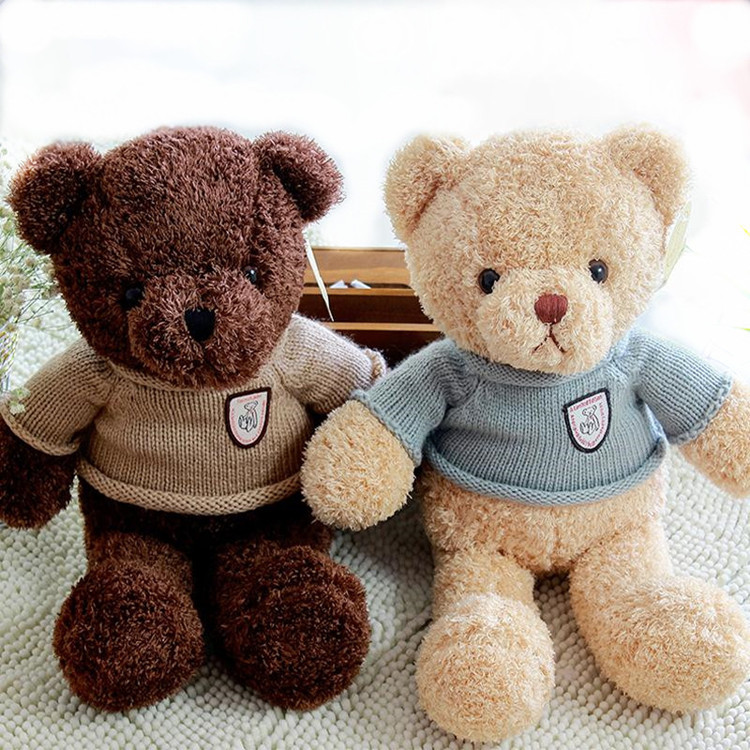 wholesale sweater Teddy Bear Doll Plush Toys Little Bear Pillows Ragdoll Baby Bear Wedding celebration gift