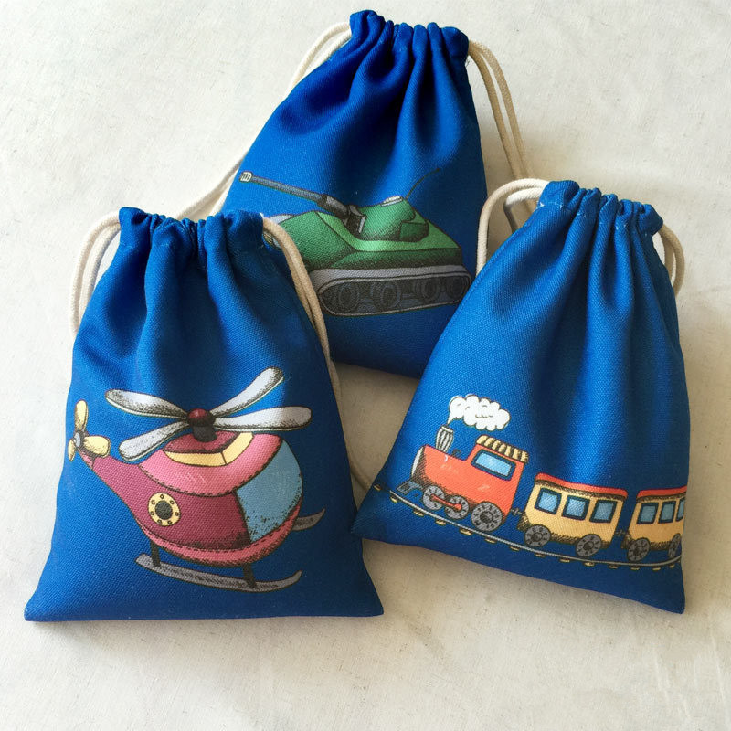 厂家定制束口袋帆布抽绳袋卡通可爱玩具收纳袋衣物收纳袋