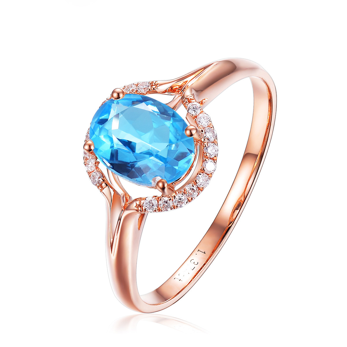 Blue adjustable organic stone inlay with zircon