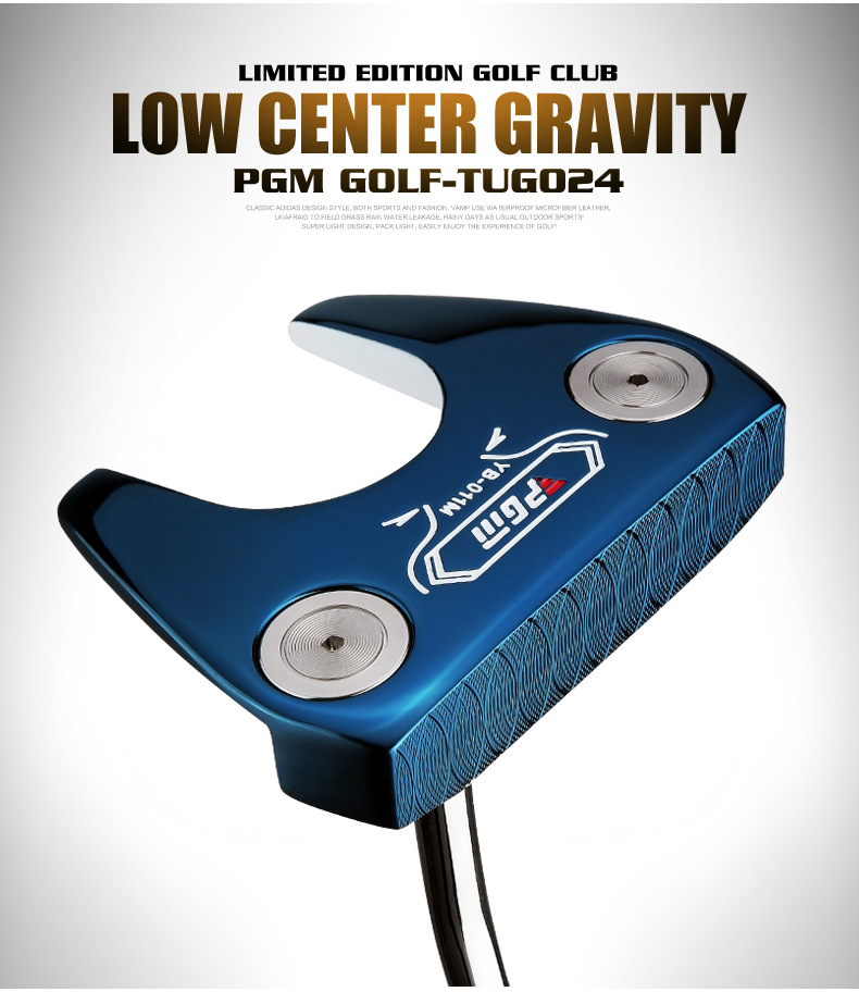 Gậy đánh gôn PGM dạng putter trọng tâm thấp, tay cầm PU lớn, thân inox không mối nối — TUG024 Vàng, TUG024 màu xanh lam chi tiết 8