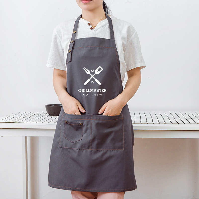 Delantal personalizado creativo lindo cuchillo y tenedor moda coreana cocina limpieza del hogar sin mangas logotipo personalizado delantal