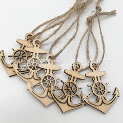 Quality item, export ship anchor pendant, wooden Mediterranean-style ornament, creative gift accessory, best-selling