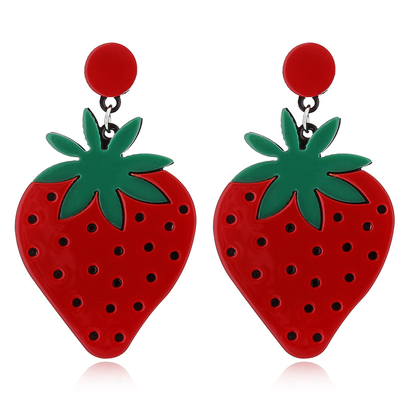Nihaojewelry Schmuck Grohandel einfache Frucht Wassermelone Erdbeere Zitrone Kirsche Ohrringepicture54