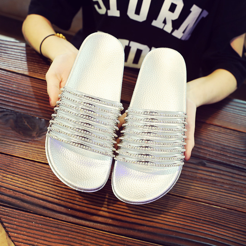 Olesale New Style Ready Stock Cross Border Independent Station Plus Size Craft Hausschuhe Shiny Diamond Sandalen Casual One Line Damen Sandalen_voghion.com