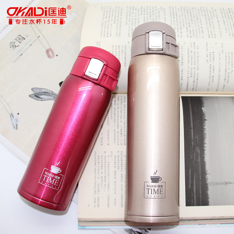 厂家直销定制匡迪爆款820号高真空弹盖杯广告杯可定制logo