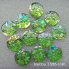 16mm electroplating AB colorful flower round flat diamond with pattern round acrylic diamond flat bottom plastic drill