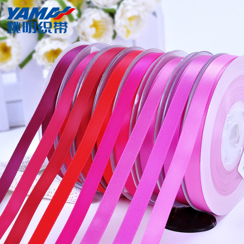 Yao Ming cinta de satén de poliéster accesorios para el cabello cinta de ropa 89mm cinta de embalaje para hornear serie roja 156-183