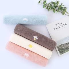 メーカー直販純綿タオル無地刺繍洗顔タオル天気プレゼント卸売り刺繍ロゴ