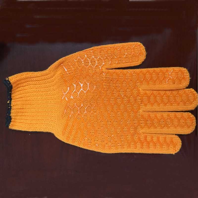 厂家直销劳保手套十针电脑漂白点塑手套点胶手套全挂劳保手套定制