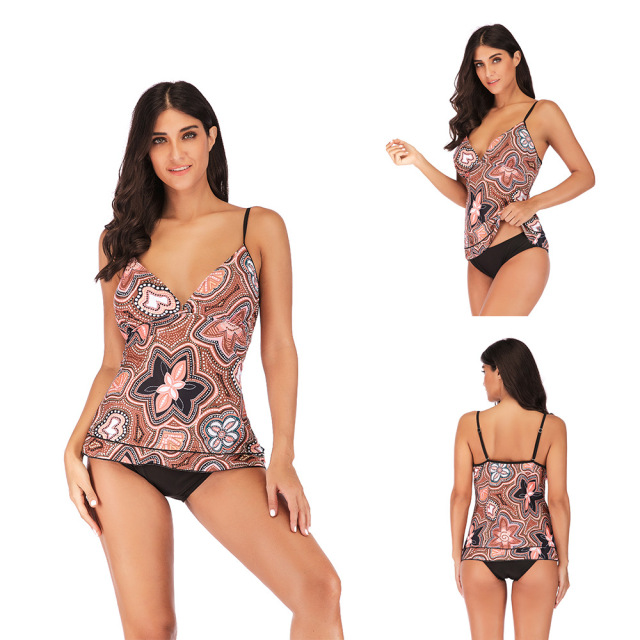 New fattening and enlarged size swimsuit conservative slim Tankini 