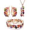 Europe and America Jewelry Set AAA zircon Mona Lisa Necklace suit Colorful Backing Necklace Bracelet Three-piece Suite