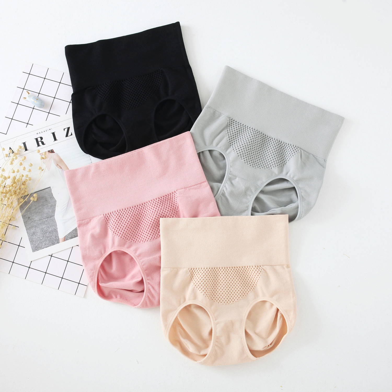 特价清仓高腰塑身女士收腹提臀内裤无缝弹力女三角裤蜜桃臀棉