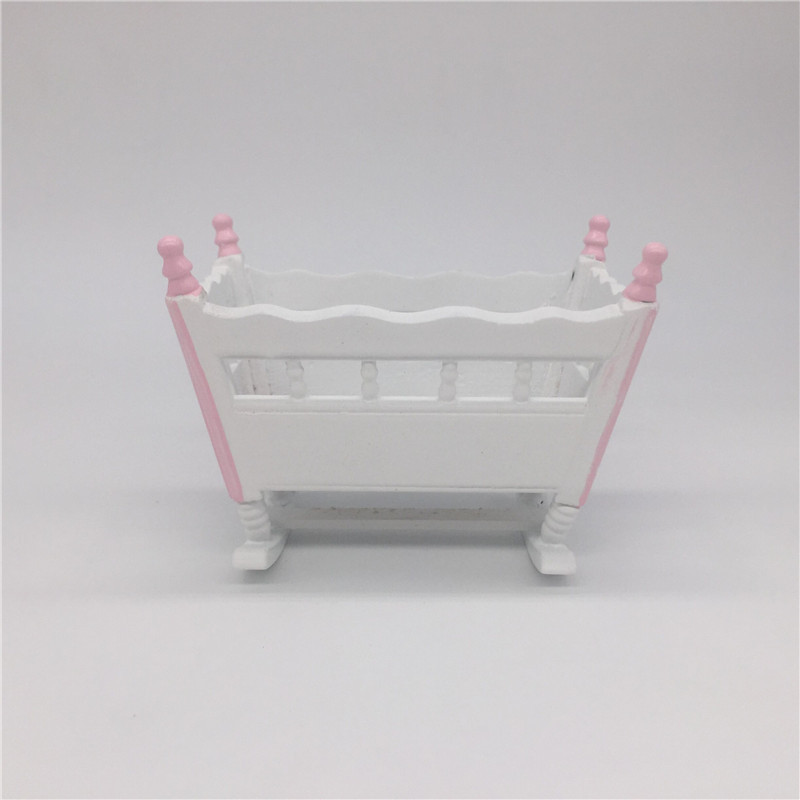 1:12 mini furniture dollhouse dollhouse Baby Shaker 12 points cradle
