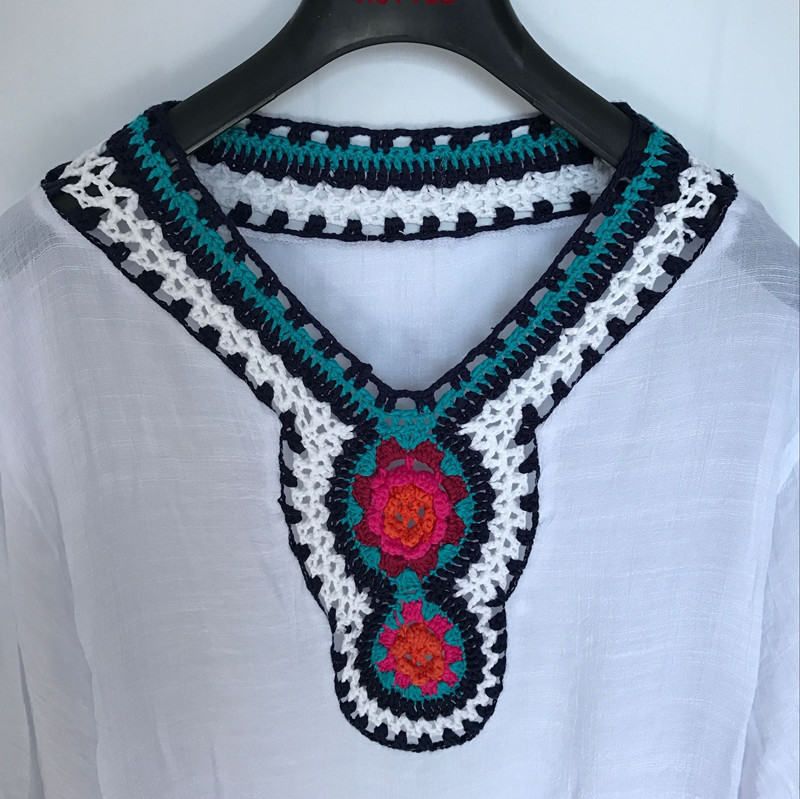 Lace Crochet Cover Up Sheer Knitted Top Beachwear Versatile Layering Wholesale Available customizable