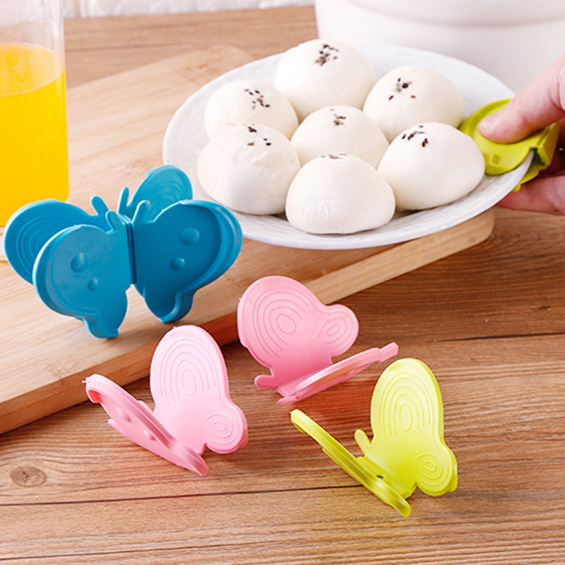 创意蝴蝶厨房隔热防烫取碗夹防滑护手套微波炉烤箱耐高温取盘夹子