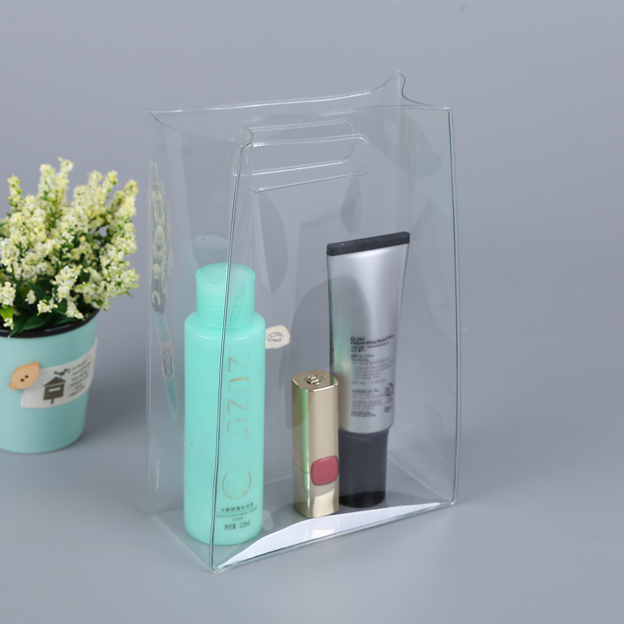 厂家现货批发透明pvc手提袋定制化妆品塑料包装袋购物礼品塑料袋-阿里巴巴