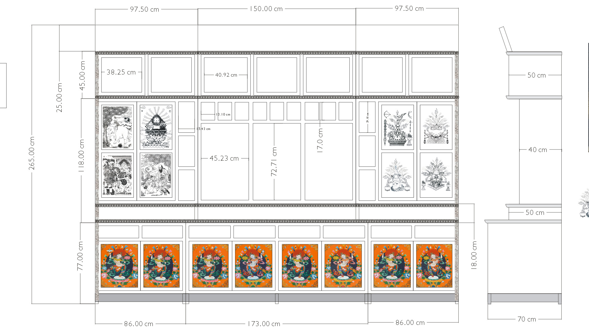 仿古佛龛供台定做 ，老榆木木佛龛|ms