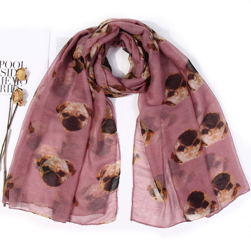 Women's Cute Simple Style Dog Polyester Printing Scarf display picture 3