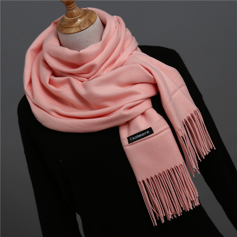 Femmes Style Moderne Couleur Unie Imitation Cachemire Foulard display picture 3