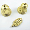 Metal golden double-sided rotating small bell, souvenir, new collection