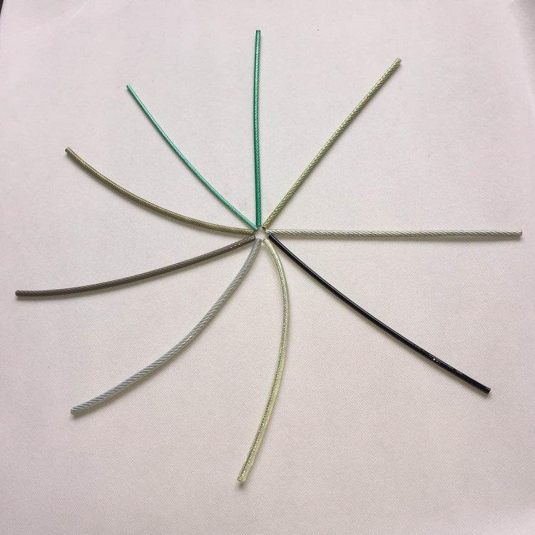 供应涂塑钢丝绳 包胶钢丝绳 PA  PU  PVC PP PE