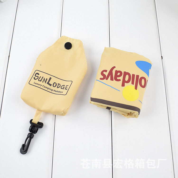 便携涤纶花布手机袋定做 创意折叠涤纶购物袋 手提涤纶收纳袋