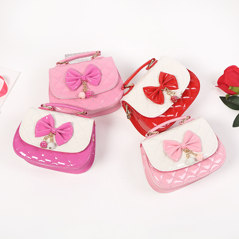 New cute mini messenger bag pink bow wat...