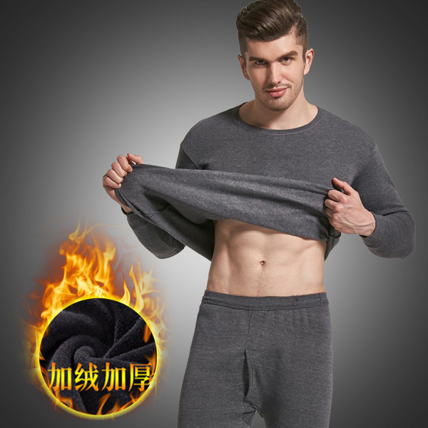 Winter demi-season solid color keep warm thermal underwear with a…