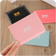Cute bow card holder, 12 card slots, solid color card holder for women, fashionable and simple card holder, bank card holder