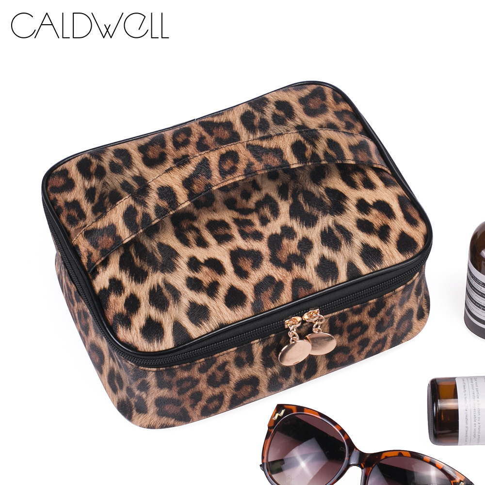 Transfronterizo en stock retro leopardo estampado PU bolsa de cosméticos de viaje multi-funcional bolsa de lavado a prueba de agua nueva bolsa de almacenamiento de gran capacidad