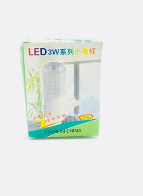 日用 彩盒装 3W小夜灯塑料插座开关直插LED灯 两元店地摊百货批发