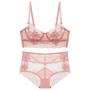 1822 Spot Wholesale French Sexy Lace Ultra-Thin Bra Set Girls Bra Push up Large Size Underwear
