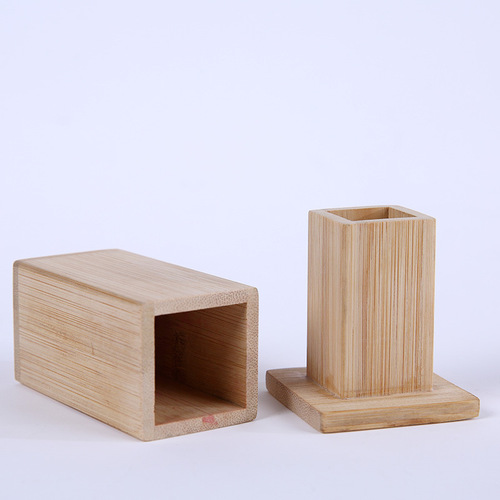 Bamboo toothpick holder wholesale Chinese logo printed wooden toothpick box restaurant hotel solid wood toothpick jar