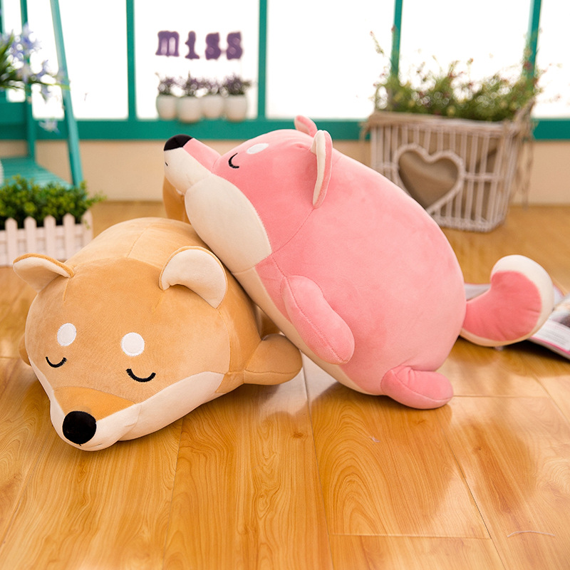 厂家直销秋田犬软体抱枕柴犬毛绒玩具公仔精品抓机娃娃仿真趴趴狗