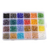 24 grid box combination 6mm flat beads crystal glass loose beads 1200 box, a box of DIY jewelry beading material