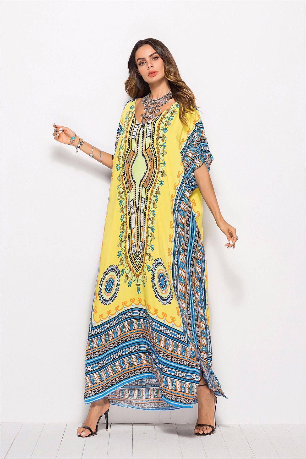 plus size printing casual fashion dress  NSDF22872