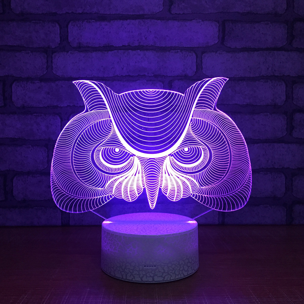 亚马逊爆款 爆裂纹3D灯小夜灯台灯